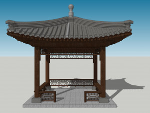 Chinese style pavilion 06 3D Model