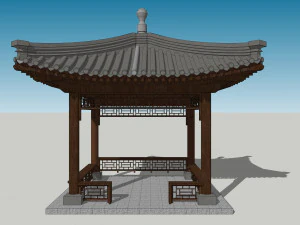 Chinese style pavilion 06 3D Model