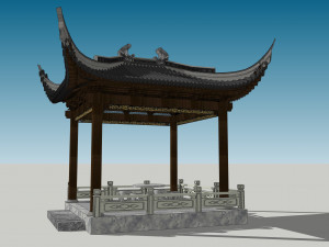 Chinese style pavilion 07 Modèle 3D