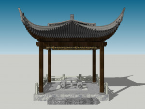 Chinese style pavilion 07 Model 3D