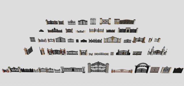 European iron door collection 3D Модель .c4d .max .obj .3ds .fbx .stl .blend 