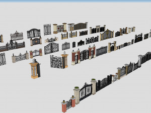 European iron door collection 3D Модель