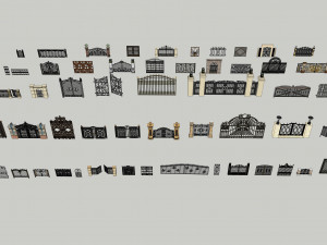 European iron door collection Modèle 3D