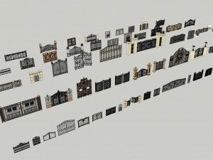 European iron door collection 3D Model