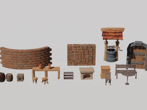 Game Props Collection 3D Model