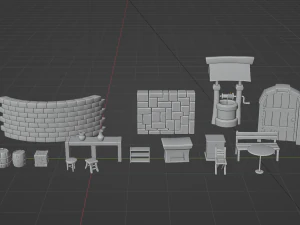Game Props Collection 3D Model