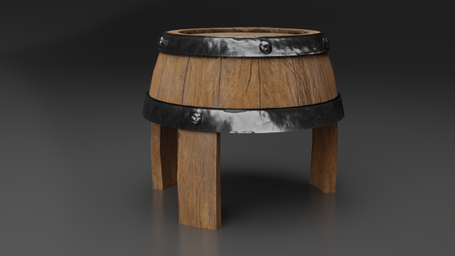 Barrel table 3D 模型 .c4d .max .obj .3ds .fbx .stl .blend 