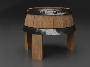 Tavolo a botte Modello 3D