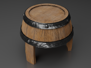 Barrel table 3D 模型