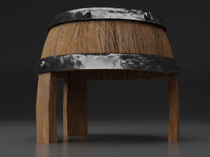 Barrel table 3D 模型