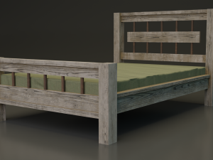 Wooden Bed Modelo 3D