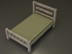 Wooden Bed 3D Модель