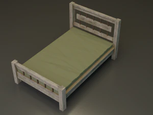 Wooden Bed 3D Model