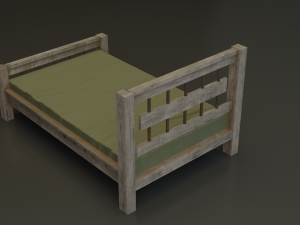 Wooden Bed 3D Модель