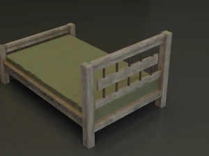 Wooden Bed 3D Model