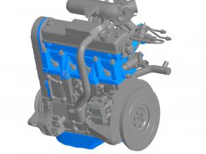 Engine car vaz 2108 3D Model