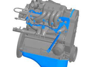 Engine car vaz 2108 3D Model