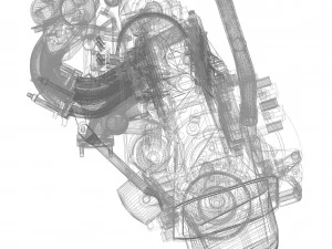 Engine car vaz 2108 3D Model