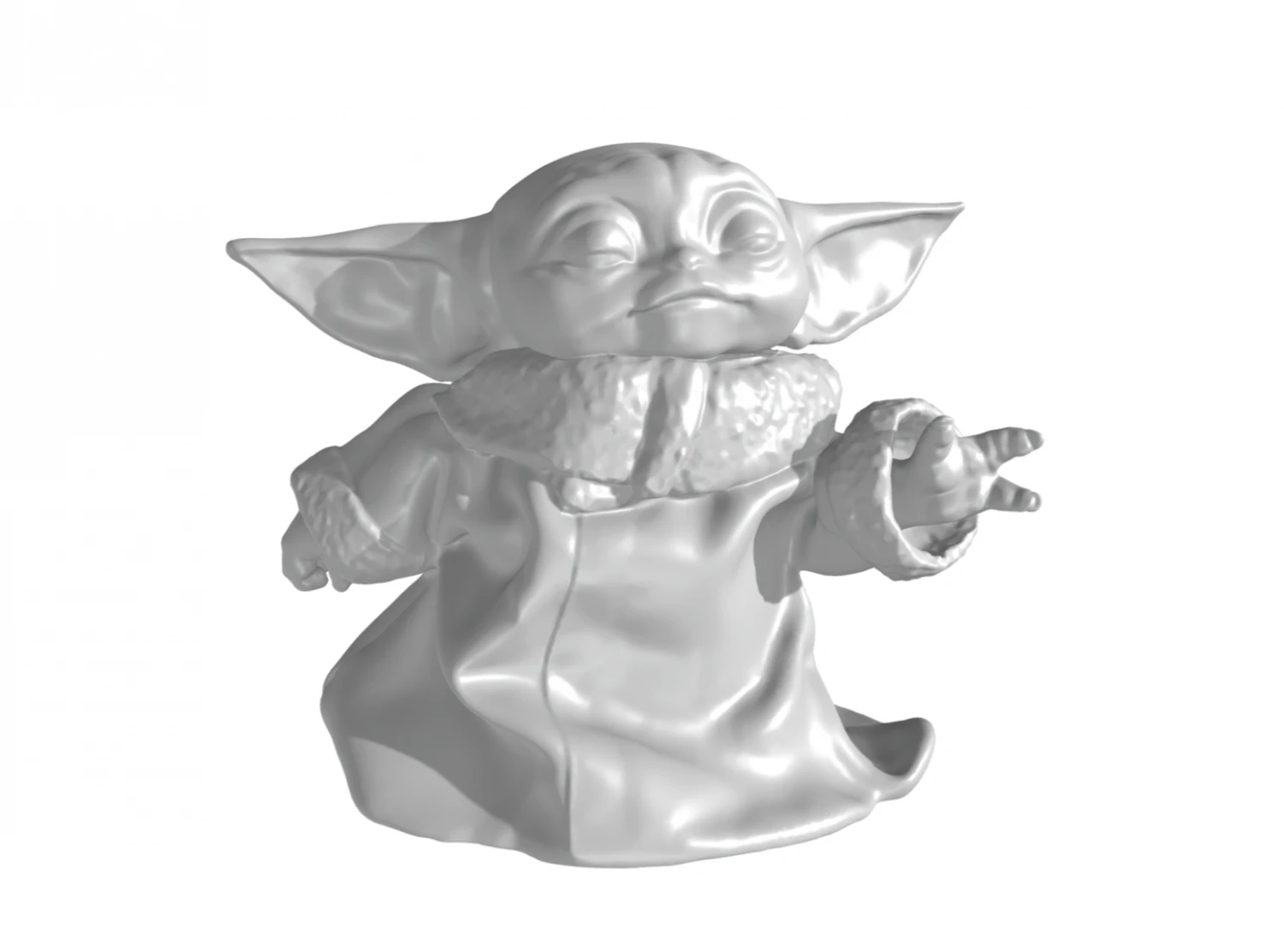 Grogu Baby Yoda the force 3D Print Model .c4d .max .obj .3ds .fbx .stl .blend