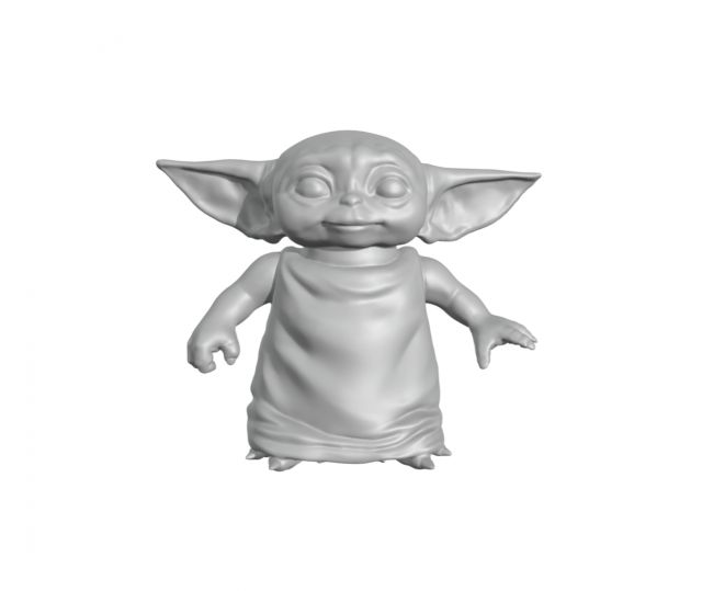Grogu Baby Yoda simple 3D-Druckmodell .c4d .max .obj .3ds .fbx .stl .blend 