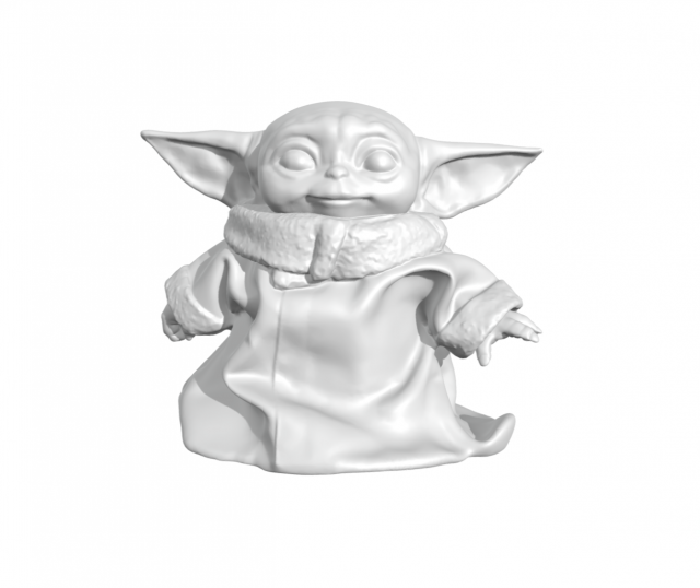 Grogu Baby Yoda 3D Print Model .c4d .max .obj .3ds .fbx .stl .blend 