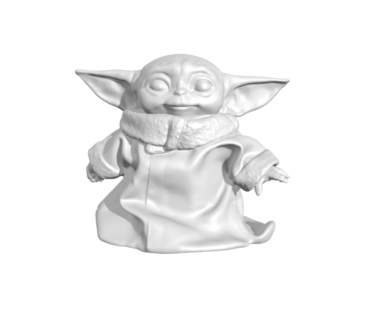 Grogu Baby Yoda 3D Print Model .c4d .max .obj .3ds .fbx .stl .blend 