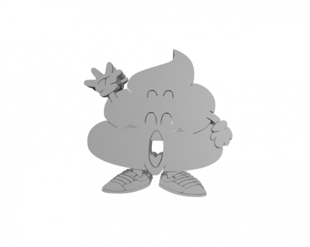 Text Flip - Dual illusion Arale Poop 3D Print Model .c4d .max .obj .3ds .fbx .stl .blend 