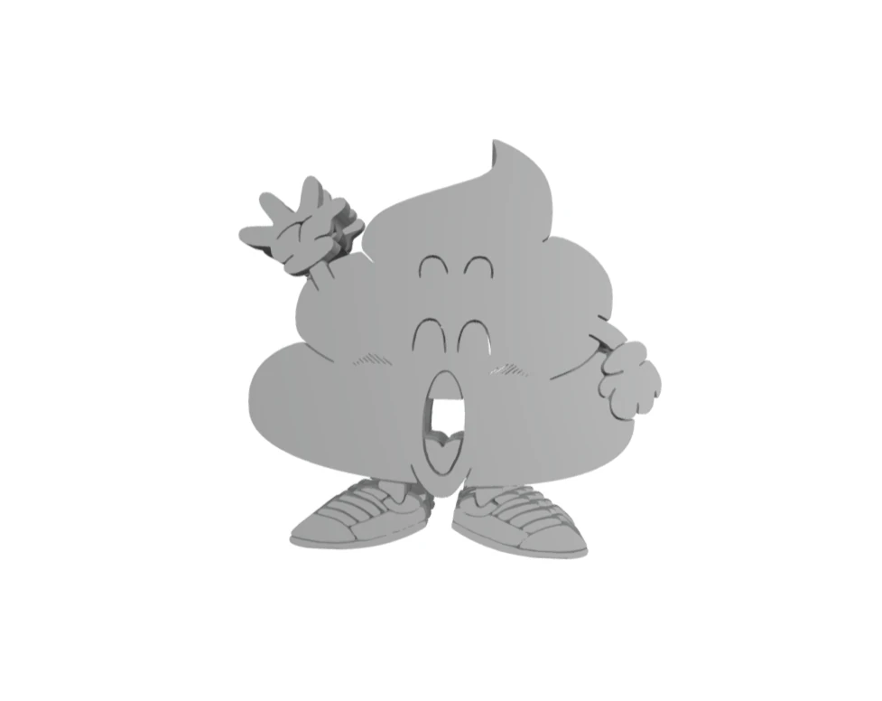 Text Flip - Dual illusion Arale Poop 3D Print Model .c4d .max .obj .3ds .fbx .stl .blend 