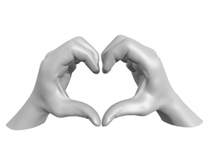 Hands in the shape of a heart with pedestal 3D-Druckmodell