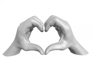 Ręce w kształcie serca z postumentem Model do druku 3D