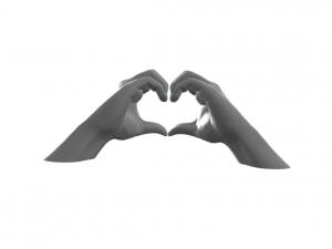 Hands in the shape of a heart with pedestal Modello di stampa 3D