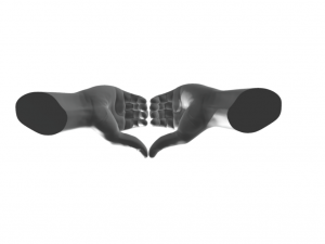 Hands in the shape of a heart with pedestal Modello di stampa 3D