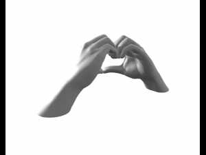 Hands in the shape of a heart with pedestal Modello di stampa 3D