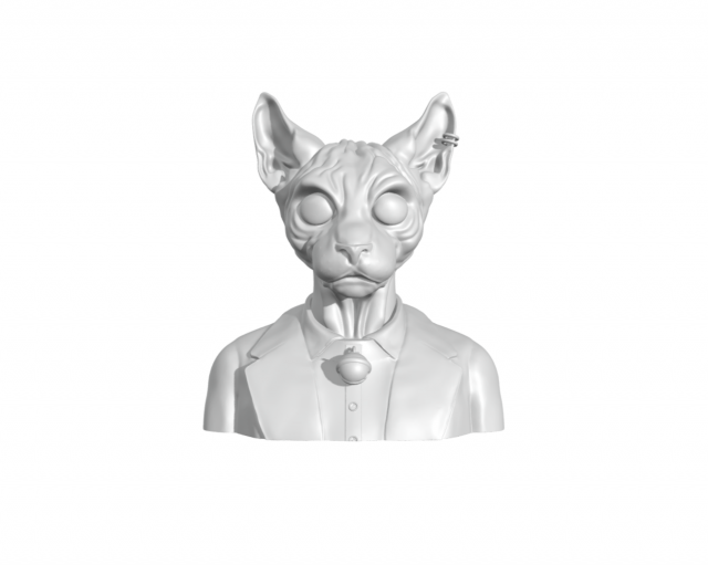 Half body Cat Man - Lord Cat - Gentless Sphynxs Modello di stampa 3D .c4d .max .obj .3ds .fbx .stl .blend 