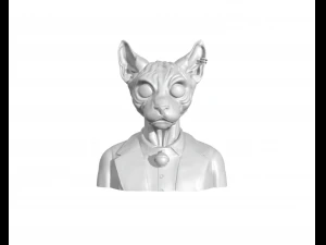 Demi-corps Homme Chat - Lord Cat - Douceur Sphinxes Modèles 3D en vedette