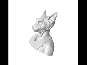 Half body Cat Man - Lord Cat - Gentless Sphynxs Modello di stampa 3D