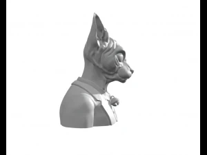 Half body Cat Man - Lord Cat - Gentless Sphynxs 3D Print Model