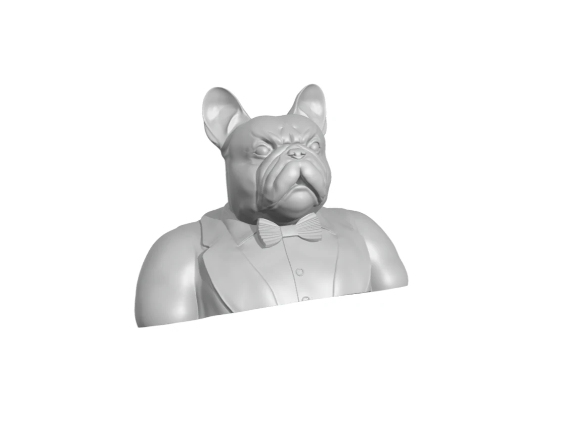 Gentleman French Bulldog half body 3D print model 3D Print Model .c4d .max .obj .3ds .fbx .stl .blend 