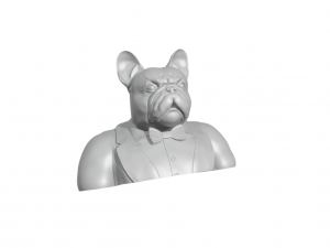 Gentleman French Bulldog half body 3D print model 3D Print Model