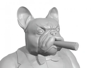 Pack with 4 stl half-length portraits of gentleman french bulldog 3D Print Model