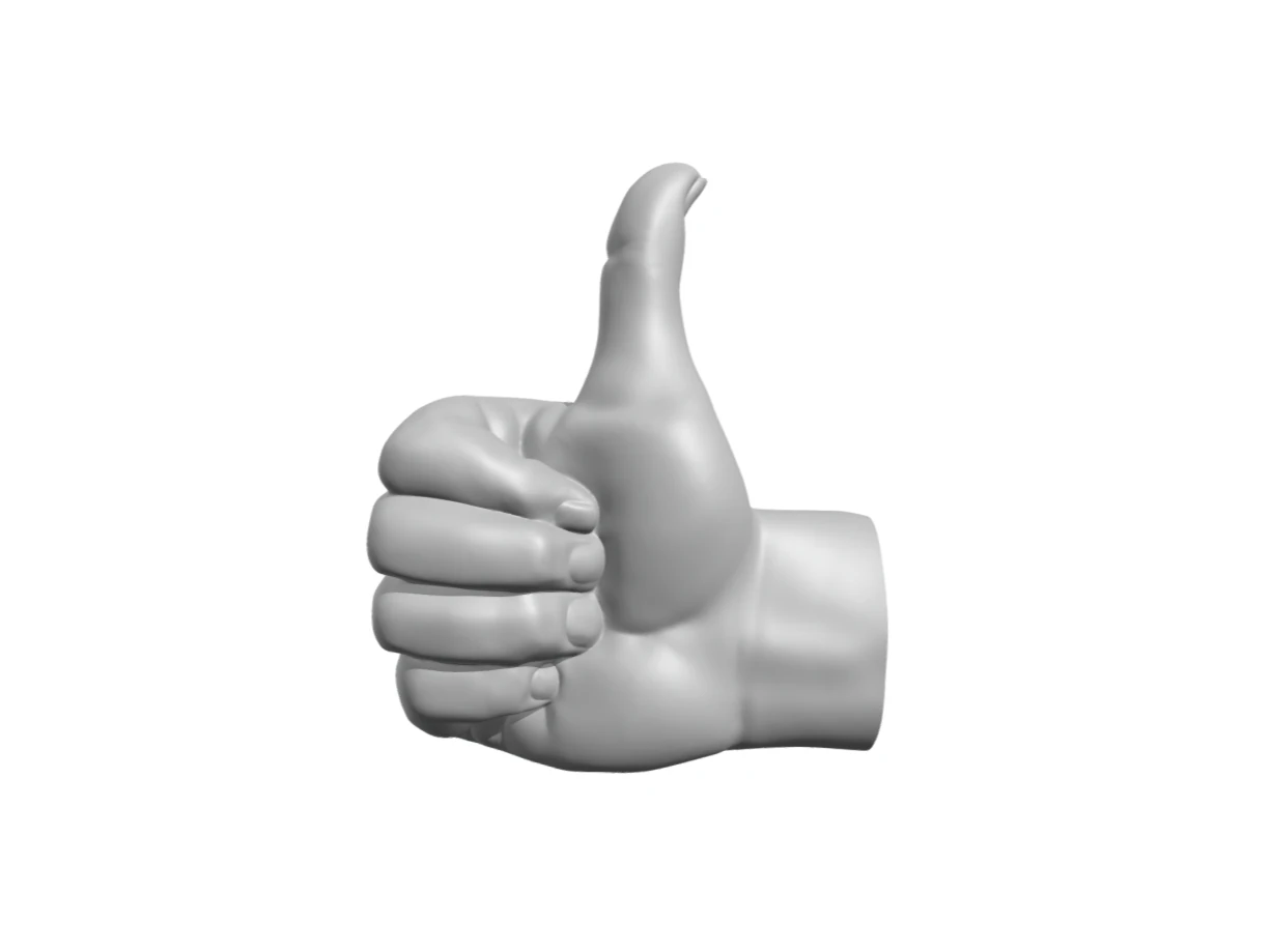 The okay sign - hand ok - anatomy with joint to use it as a coat hanger 3D Print Model .c4d .max .obj .3ds .fbx .stl .blend