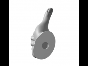 The okay sign - hand ok - anatomy with joint to use it as a coat hanger 3D Print Model
