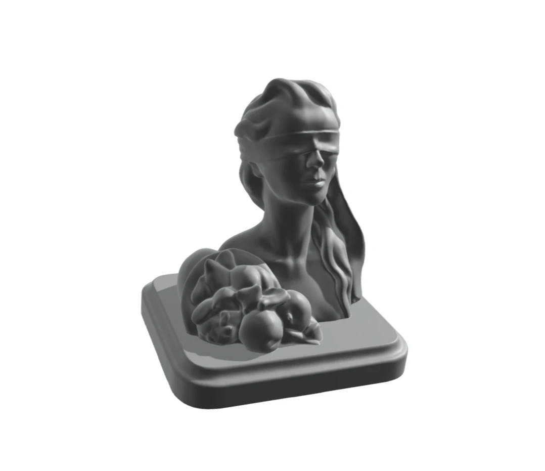 Lady goddess luck - blindfolded 3D Print Model .c4d .max .obj .3ds .fbx .stl .blend