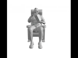 Man with popcorn - Watching cinema 3D Print Model