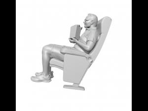 Man with popcorn - Watching cinema 3D-Druckmodell