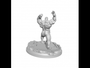 Hulk smash action figure with base 3D Print Model