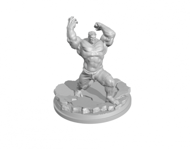 Hulk smash action figure with base modular Modèles 3D en vedette .c4d .max .obj .3ds .fbx .stl .blend 