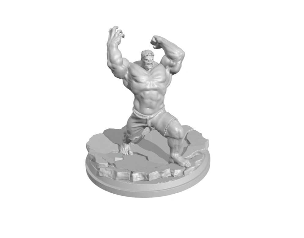 Hulk smash action figure with base modular 3D Print Model .c4d .max .obj .3ds .fbx .stl .blend 