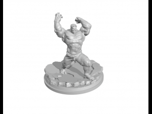 Hulk smash action figure with base modular 3D Print Model