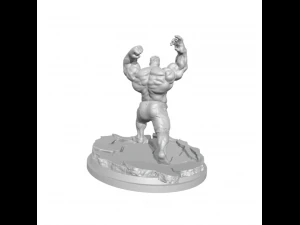 Hulk smash action figure with base modular 3D Print Model